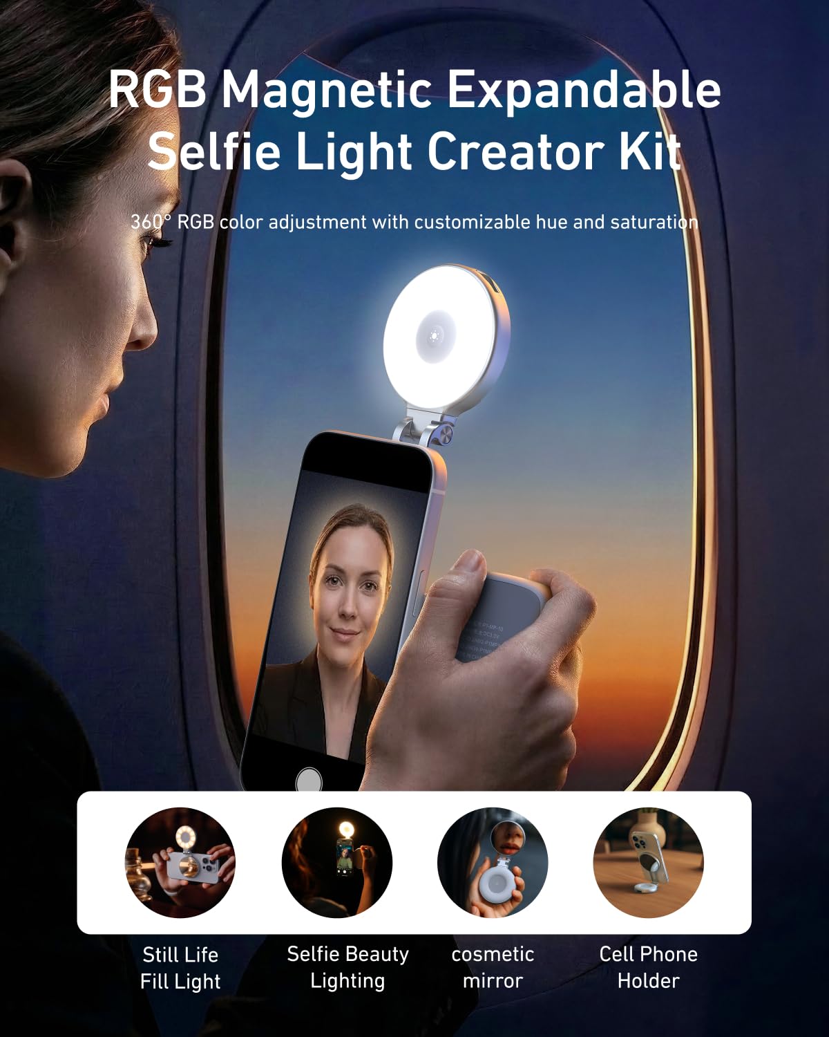 TELESIN Magnetic Phone Camera Grip with C03 Magnetic Selfie Light Kit
