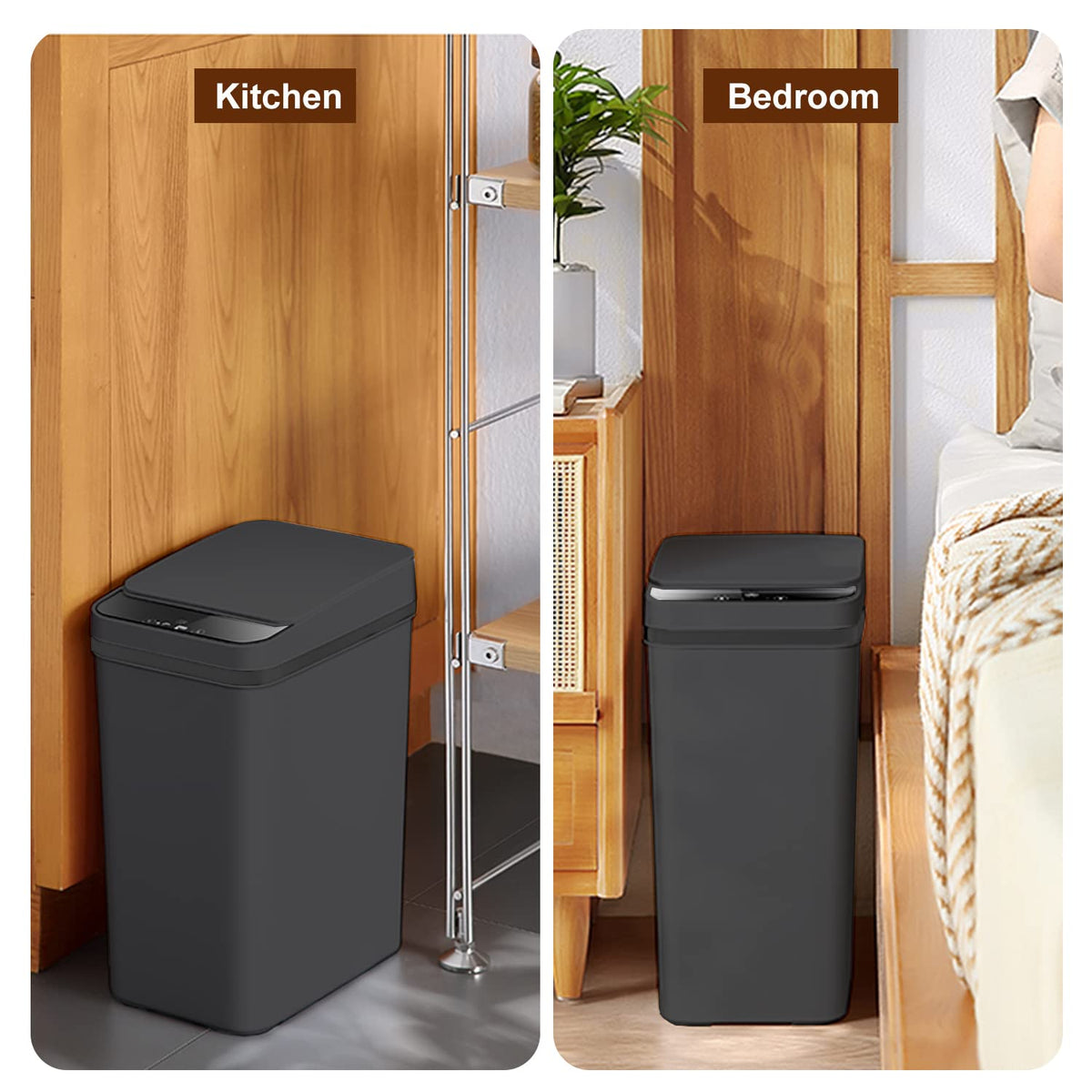 Touchless Bathroom Trash Can - 2.5 Gallon Smart Trash Can Sensor Motion