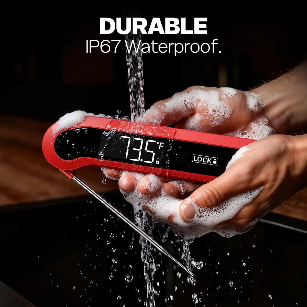 Meat Thermometer Digital, 1-2 Sec Instant Read, Grilling, Cooking, Food