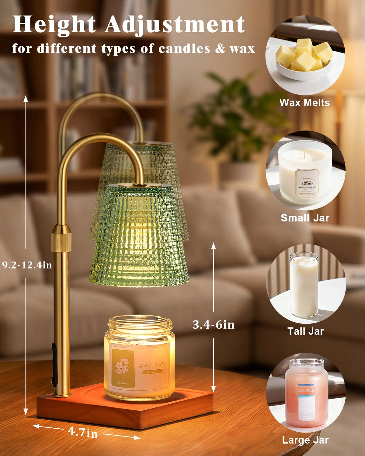 Hong-in Candle Warmer Lamp with Timer, House Warming Gifts New Home Decor