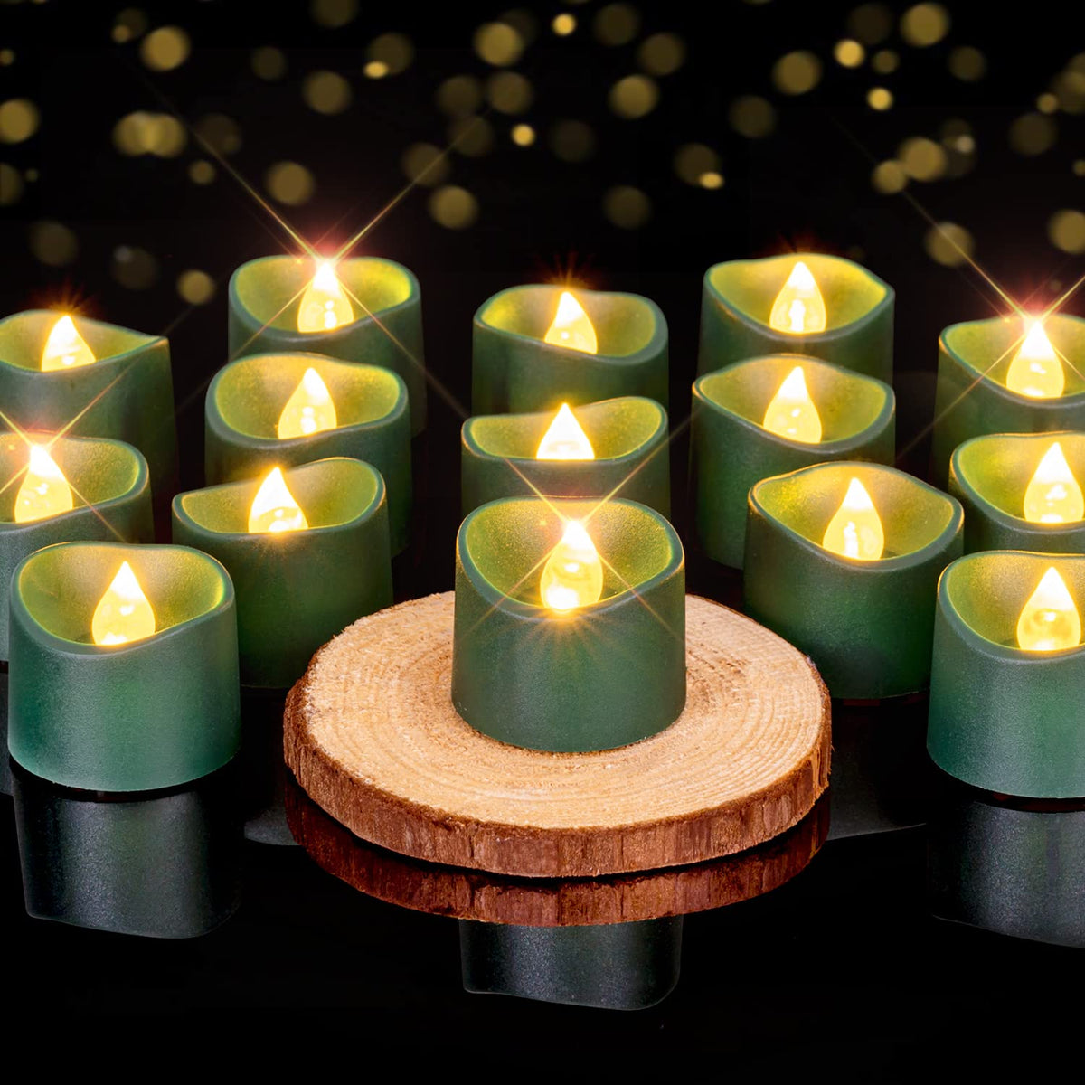 Homemory 24-Pack Purple Flameless Battery Tea Light Candles, 200+ Hours