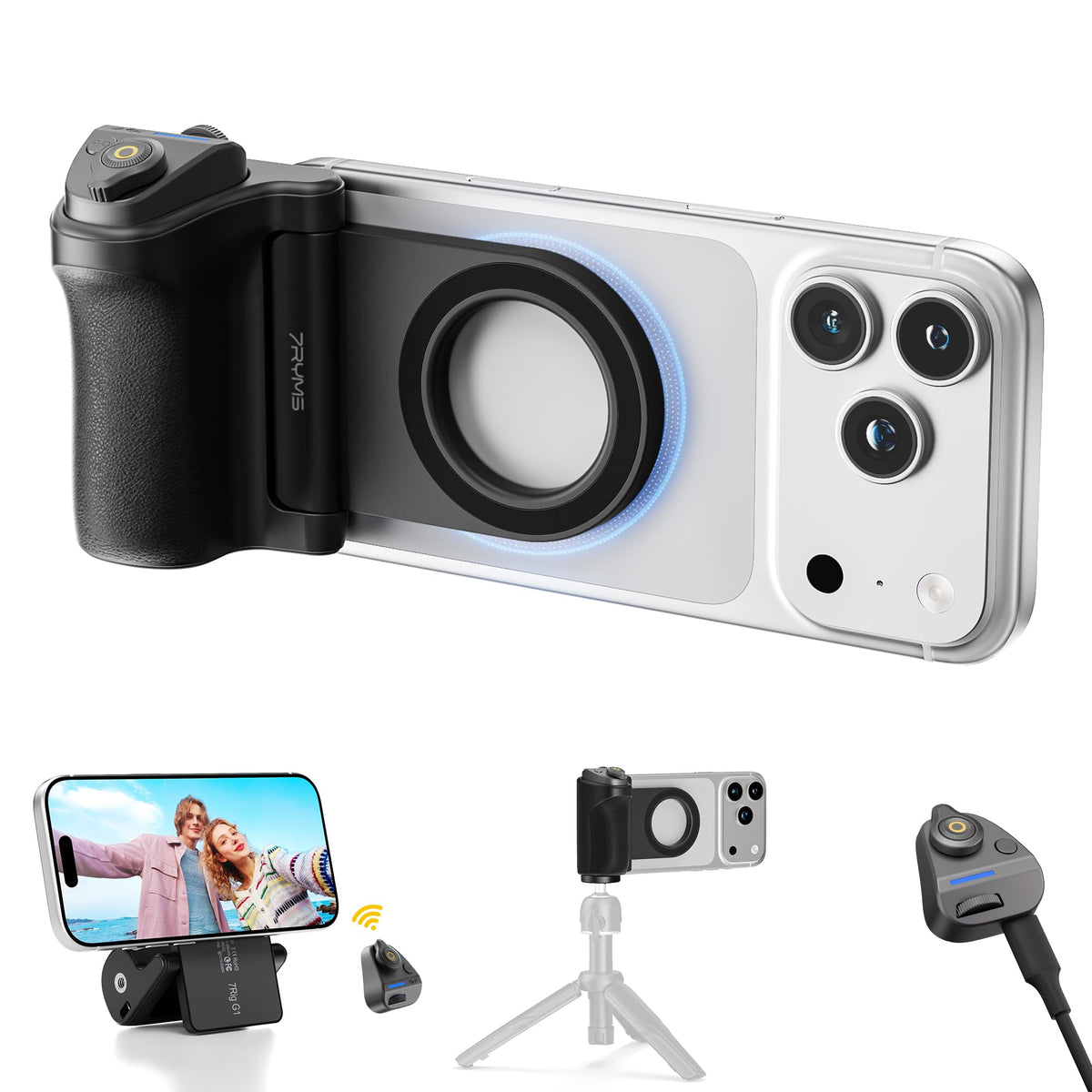 7RYMS 7RIG G1 Magnetic Phone Camera Grip for iPhone Android-Wireless Remote