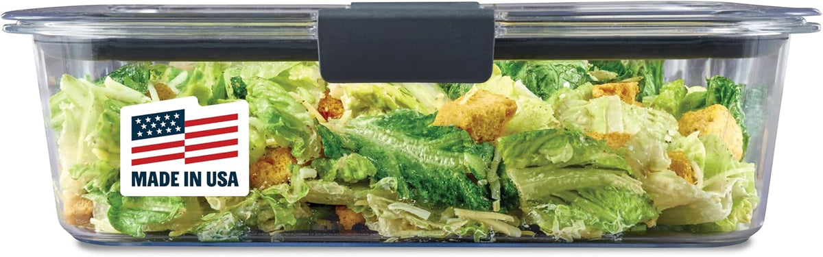 Rubbermaid Brilliance Tritan Plastic Food Storage Containers BPA Free Airtight Lids Ideal for Lunch Meal Prep & Leftovers Set of 5 (3.2 Cup)