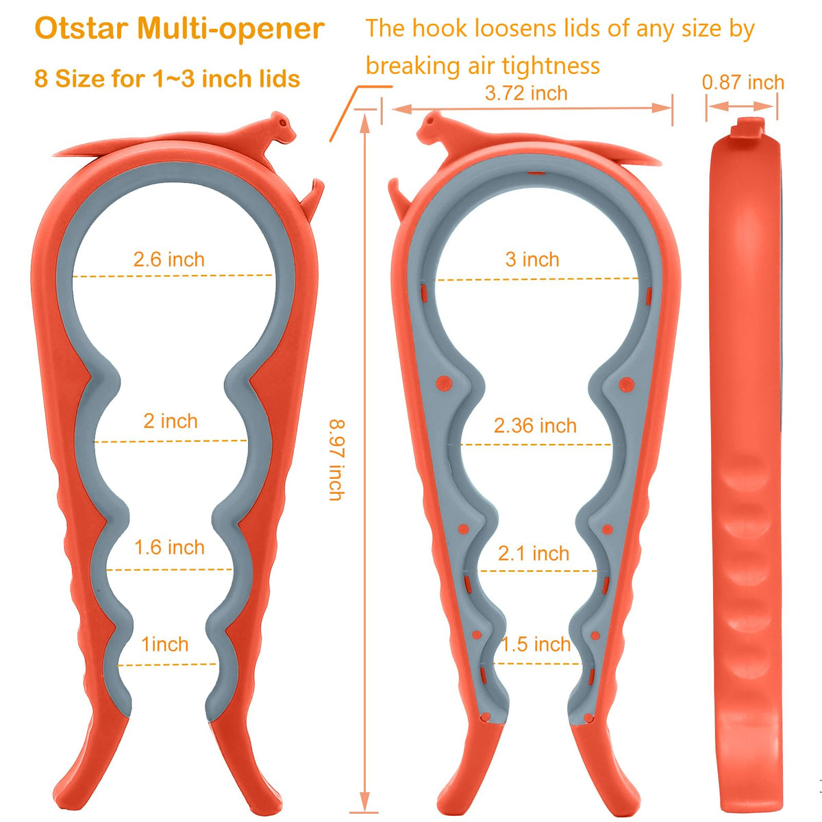 Otstar Jar Opener & Bottle Opener for Seniors with Arthritis, Weak Hands