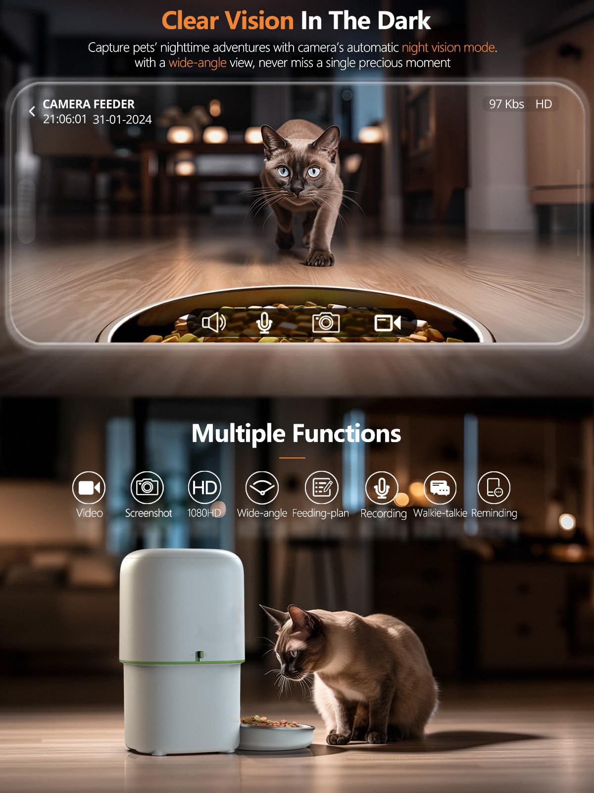 Automatic 3L Cat Feeder