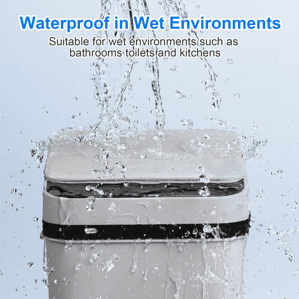 Anborry Bathroom Smart Touchless Trash Can 2.2 Gallon Automatic Motion Sensor Rubbish Can with Lid Electric Narrow Small Garbage Bin for Kitchen, Office, Living Room, Toilet, Bedroom, RV