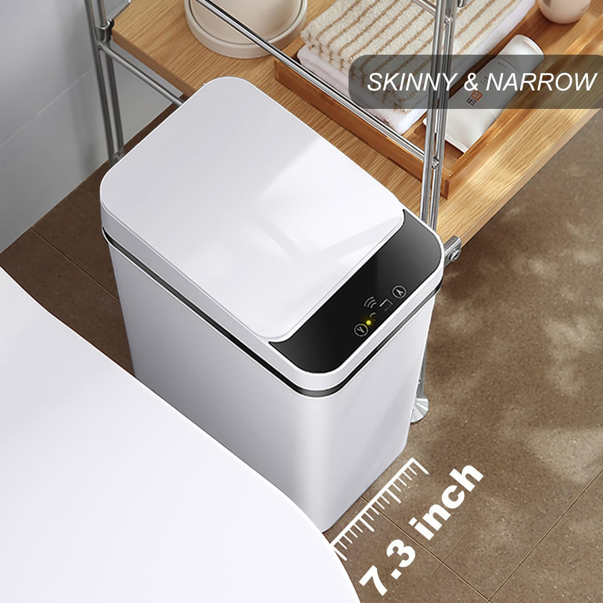 Touchless Bathroom Trash Can - 2.5 Gallon Smart Trash Can Sensor Motion