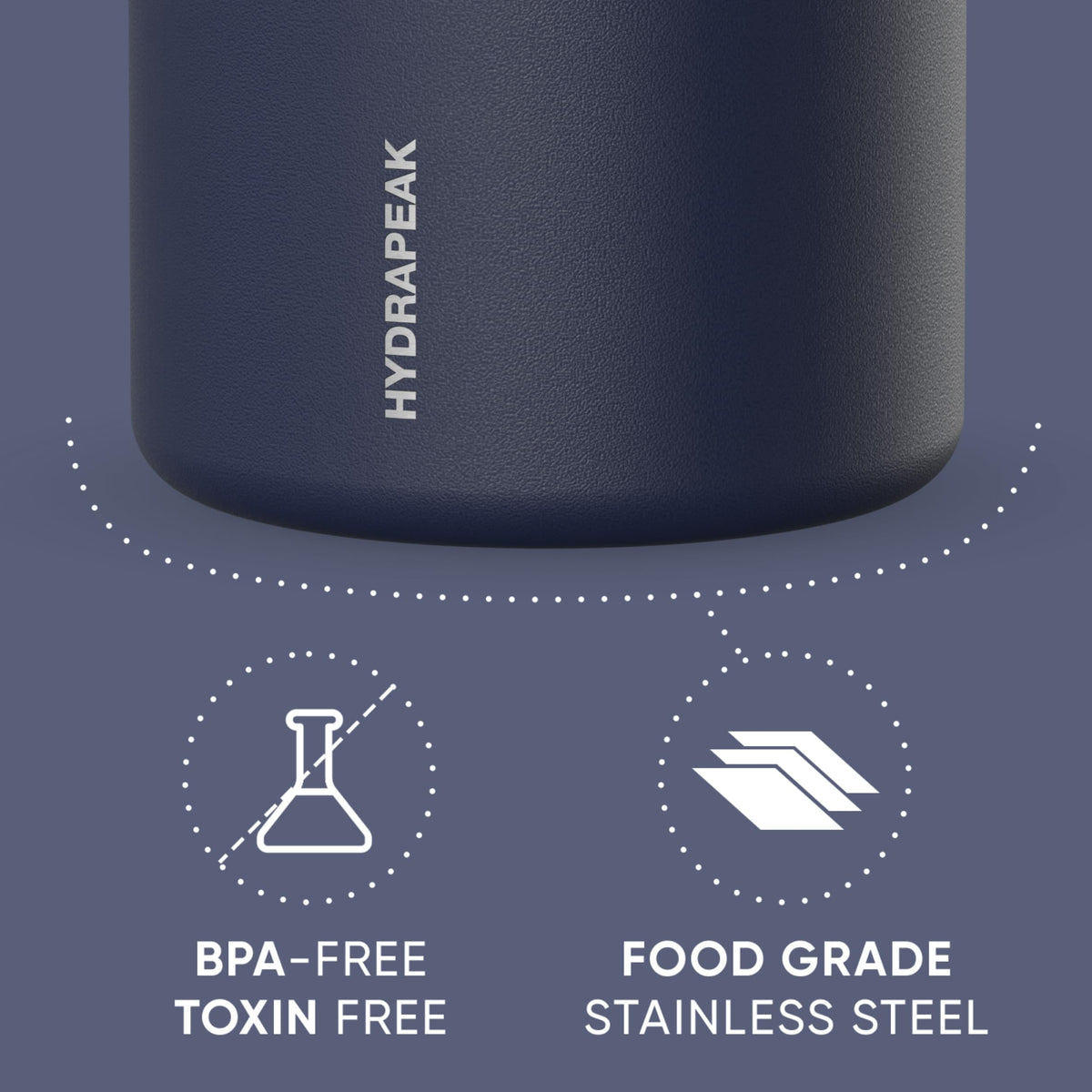 Hydrapeak 25oz Stainless Steel Vacuum Insulated Food Jar for Hot Food and Cold Food, Wide Mouth Leak-Proof Soup Jar for Adults, 10 Hours Hot and 16 Hours Cold (Black)