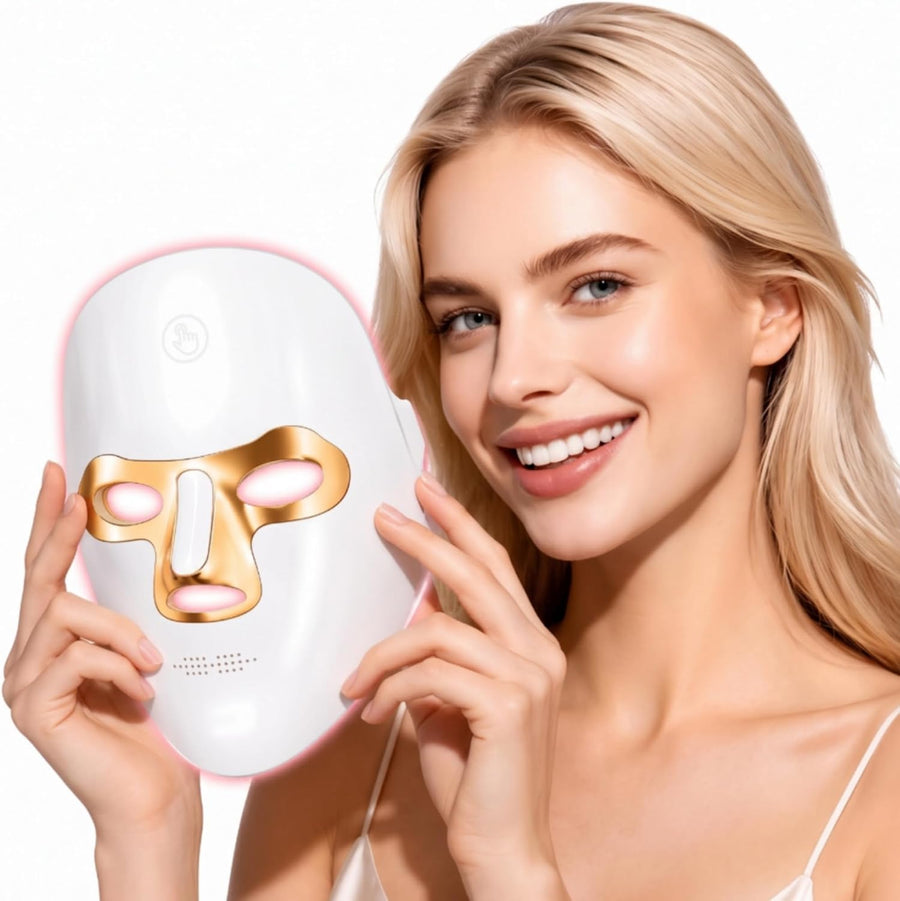 Red Light Therapy Mask for Face, 7 Color LED Face Mask, Cordless