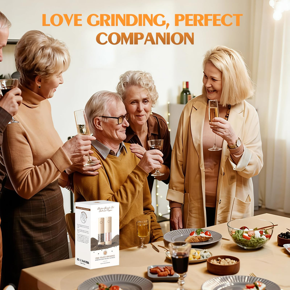 Electric Salt and Pepper Grinder Set Automatic Battery Pepper Mill Shakers Adjustable Coarseness Upgraded Larger Capacity with Led Home and Kitchen Appliances White Elephant Gifts for Women Men