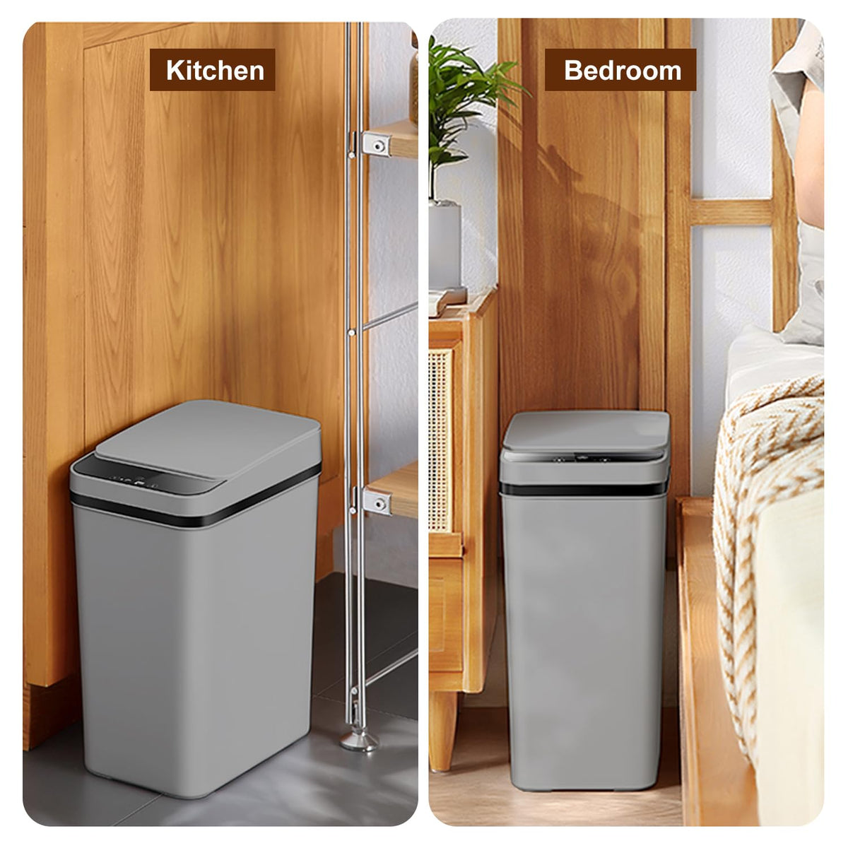 Touchless Bathroom Trash Can - 2.5 Gallon Smart Trash Can Sensor Motion