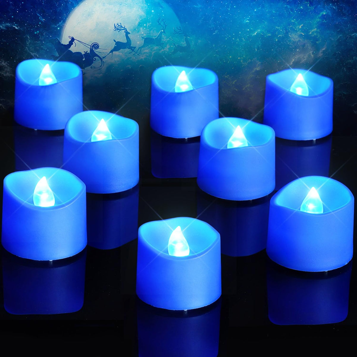 Homemory 24-Pack Purple Flameless Battery Tea Light Candles, 200+ Hours