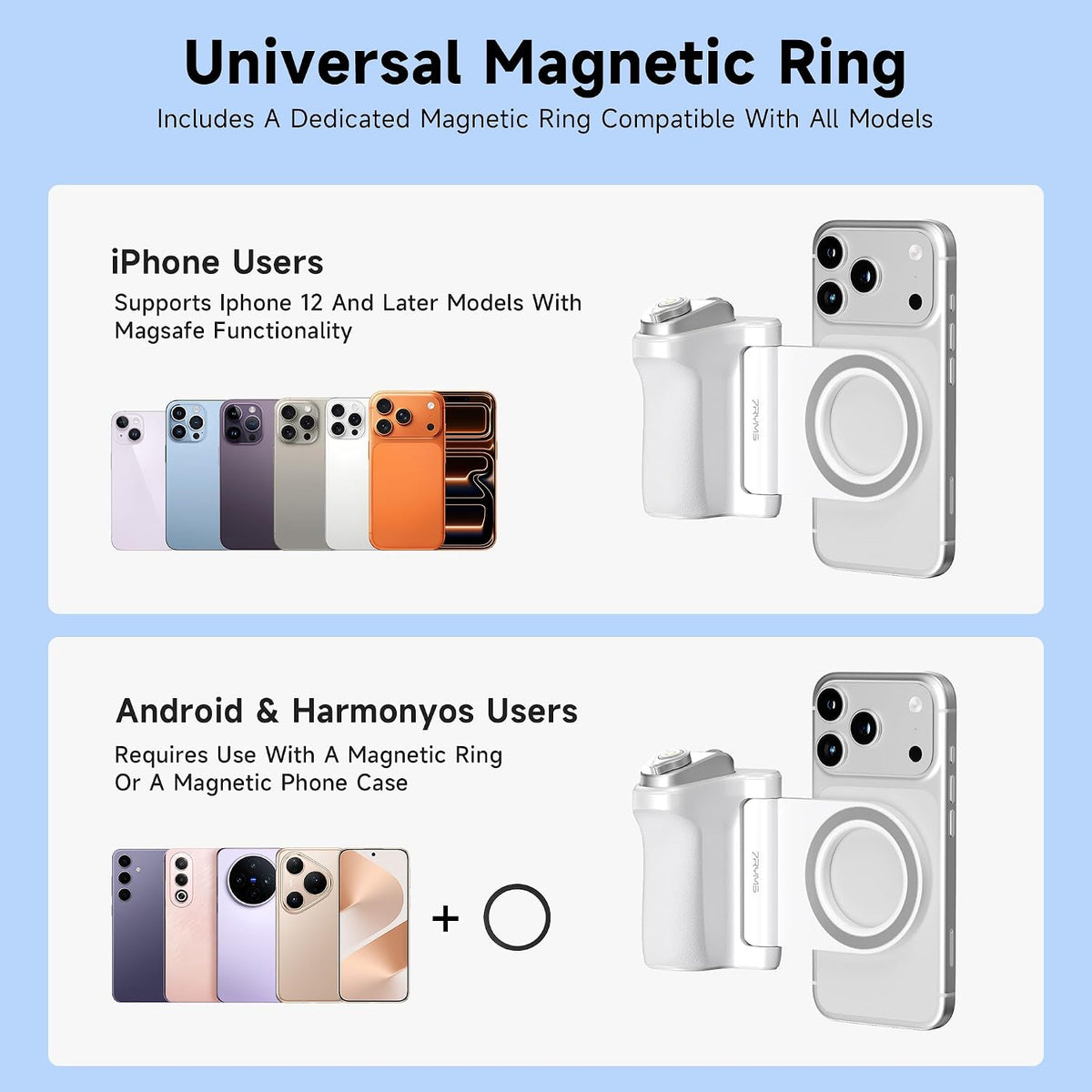 7RYMS 7RIG G1 Magnetic Phone Camera Grip for iPhone Android-Wireless Remote