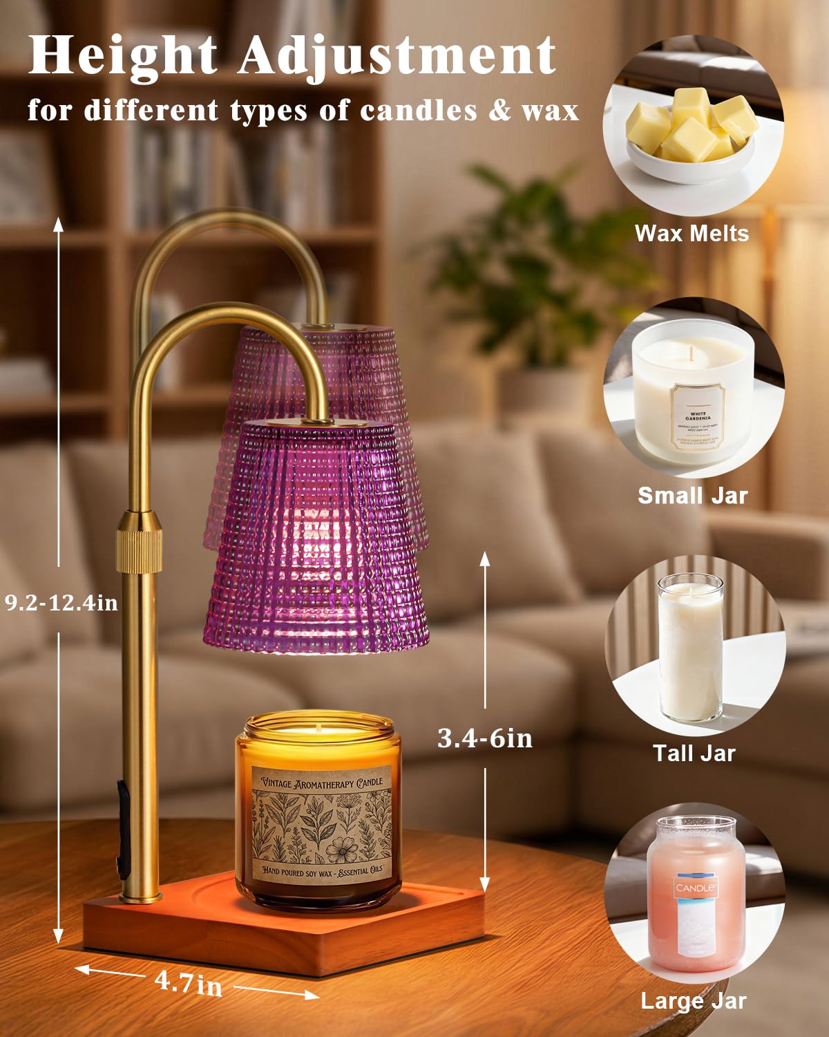 Hong-in Candle Warmer Lamp with Timer, House Warming Gifts New Home Decor