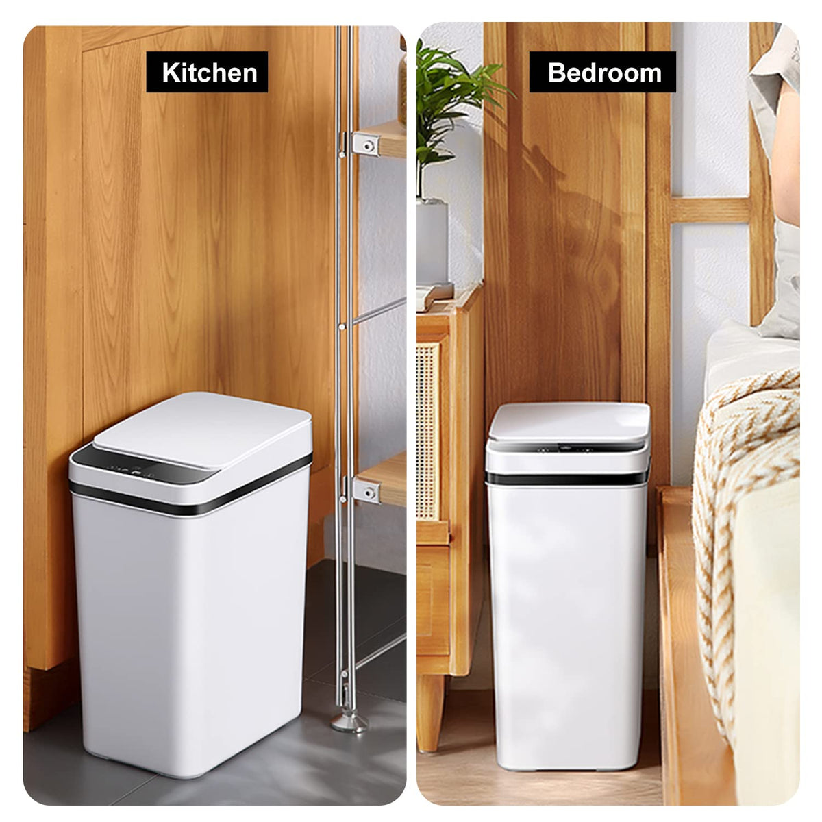 Touchless Bathroom Trash Can - 2.5 Gallon Smart Trash Can Sensor Motion