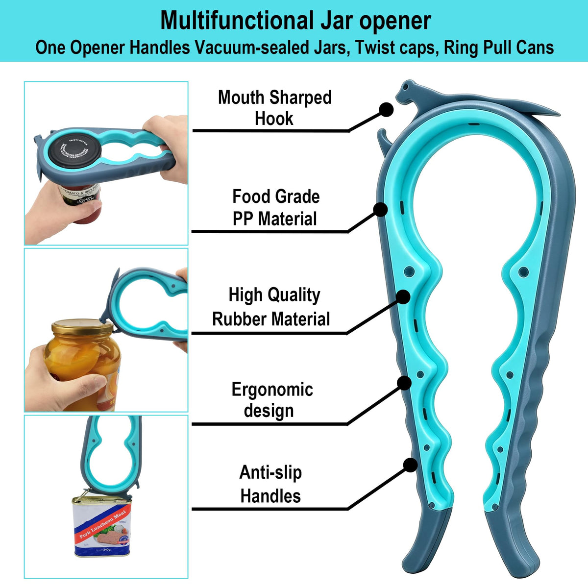Otstar Jar Opener & Bottle Opener for Seniors with Arthritis, Weak Hands