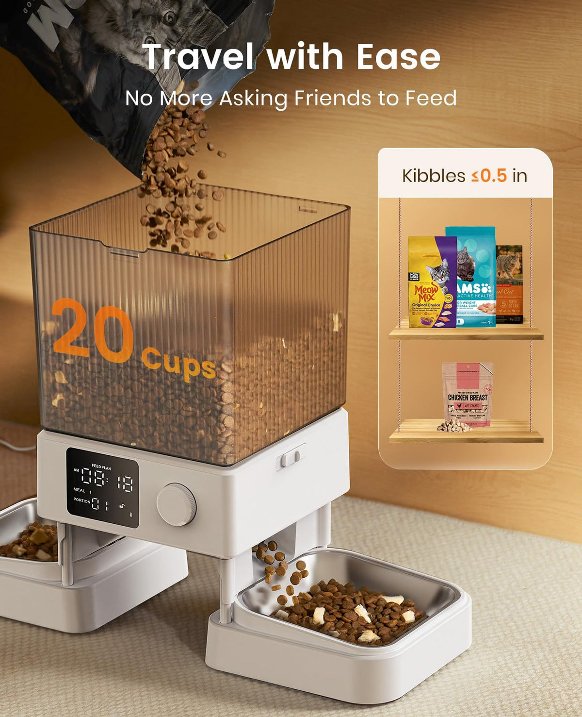 Automatic Cat Feeder for 2 Cats