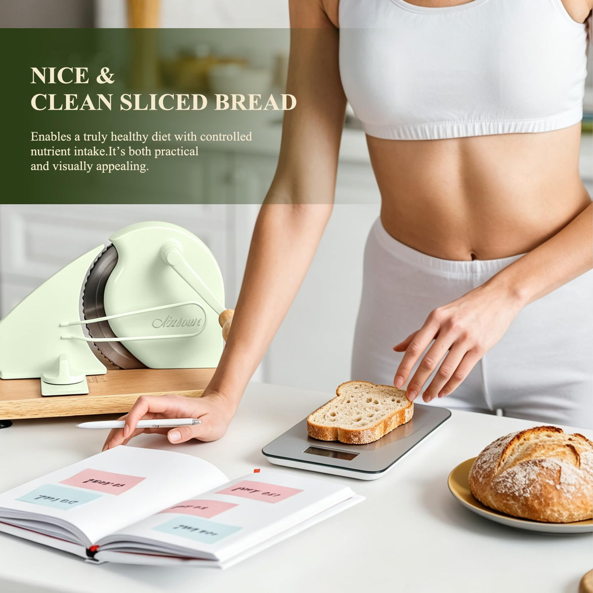 Manual Bread Slicer for Homemade Bread,Even Slicing from Thin to Thick