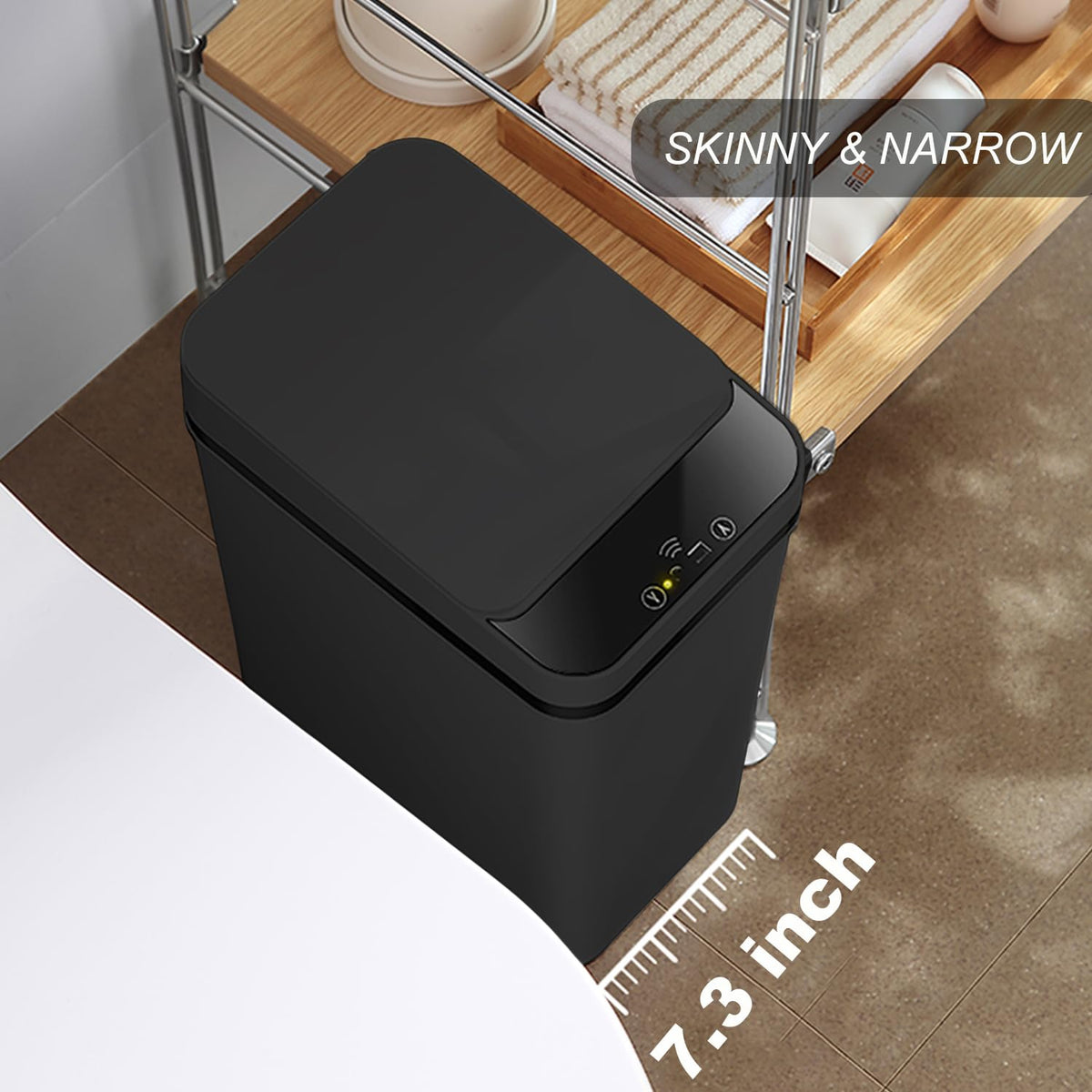 Touchless Bathroom Trash Can - 2.5 Gallon Smart Trash Can Sensor Motion