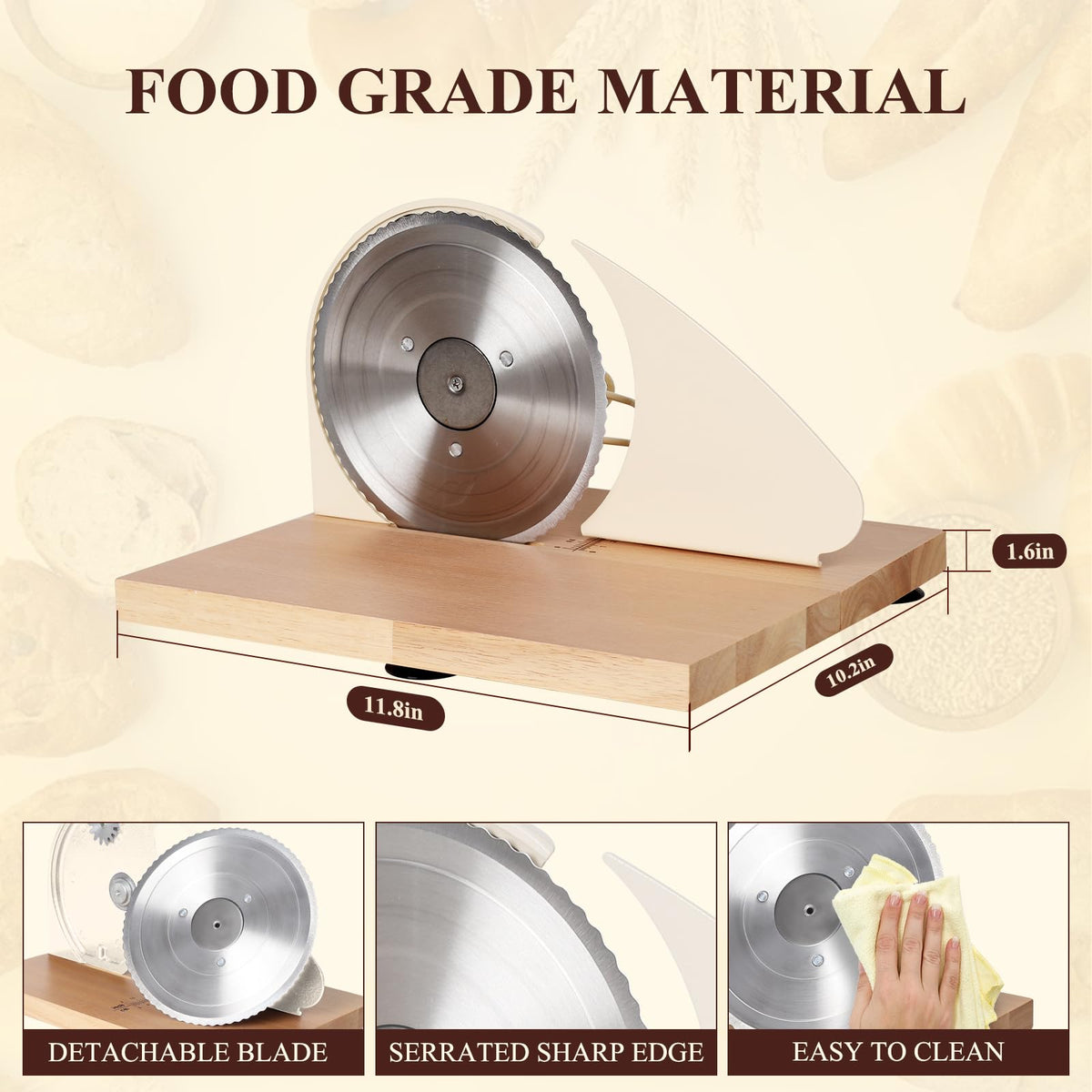 Manual Bread Slicer for Homemade Bread,Even Slicing from Thin to Thick
