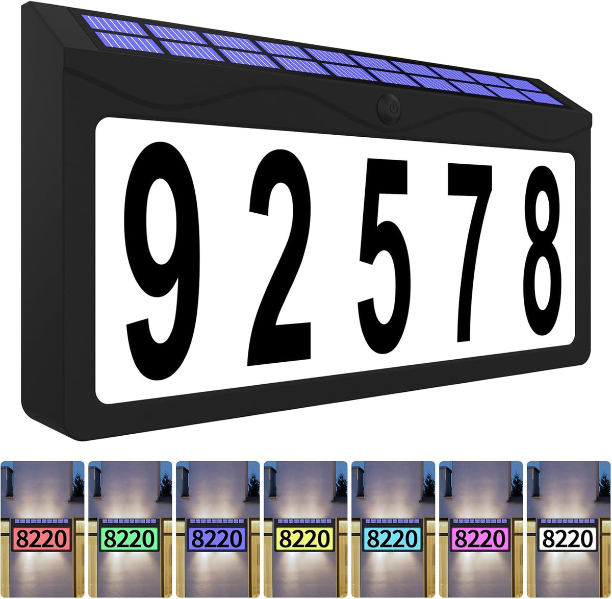 11.8 Inch Solar Powered Address Sign, Larger Size House Number Plaque