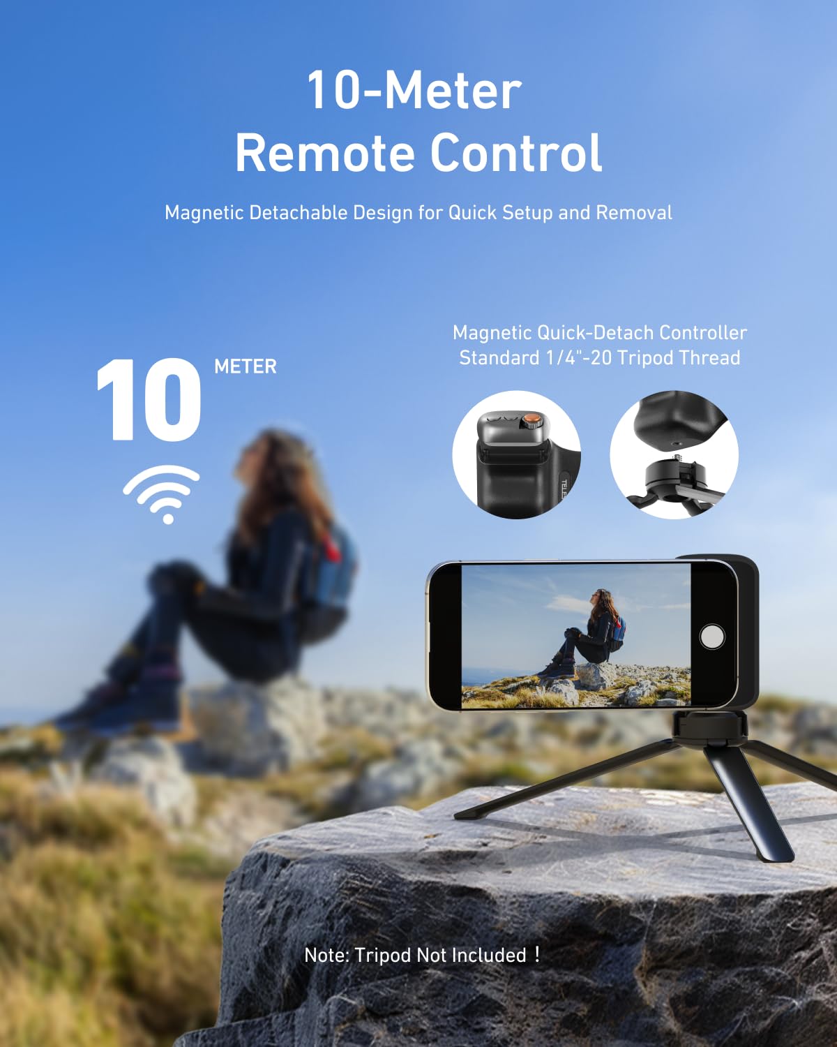 TELESIN Magnetic Phone Camera Grip with C03 Magnetic Selfie Light Kit