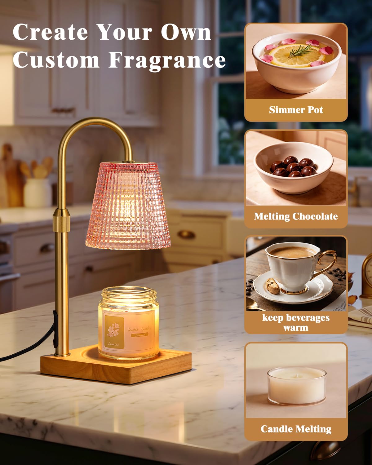 Hong-in Candle Warmer Lamp with Timer, House Warming Gifts New Home Decor