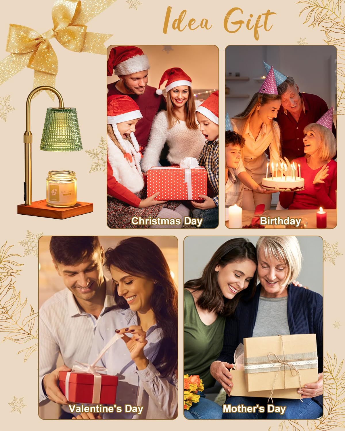 Hong-in Candle Warmer Lamp with Timer, House Warming Gifts New Home Decor