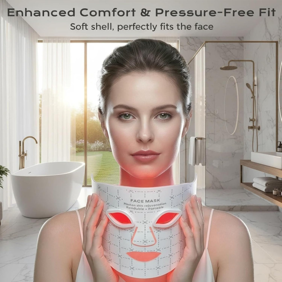 FDA-Cleared LED Light Therapy Mask, 7-Color Red Light Therapy for Face Anti-Aging, Wrinkle Reduction & Acne, Rechargeable Soft Silicone Home Skincare Device