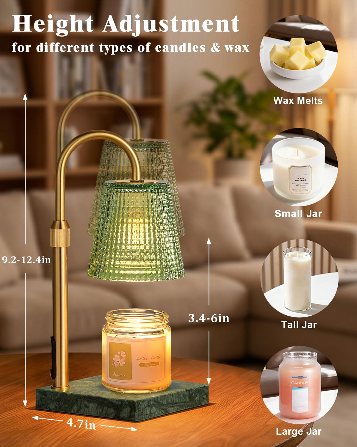 Hong-in Candle Warmer Lamp with Timer, House Warming Gifts New Home Decor