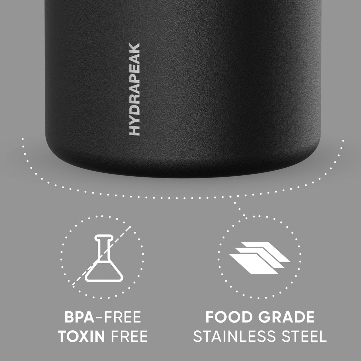 Hydrapeak 25oz Stainless Steel Vacuum Insulated Food Jar for Hot Food and Cold Food, Wide Mouth Leak-Proof Soup Jar for Adults, 10 Hours Hot and 16 Hours Cold (Black)