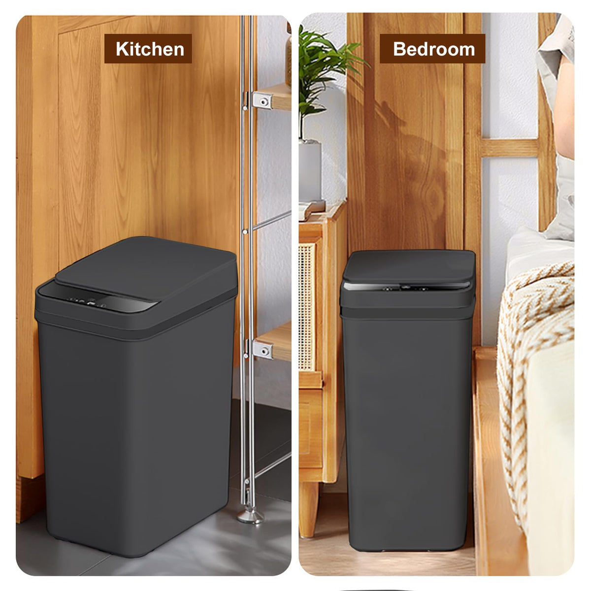 Touchless Bathroom Trash Can - 2.5 Gallon Smart Trash Can Sensor Motion