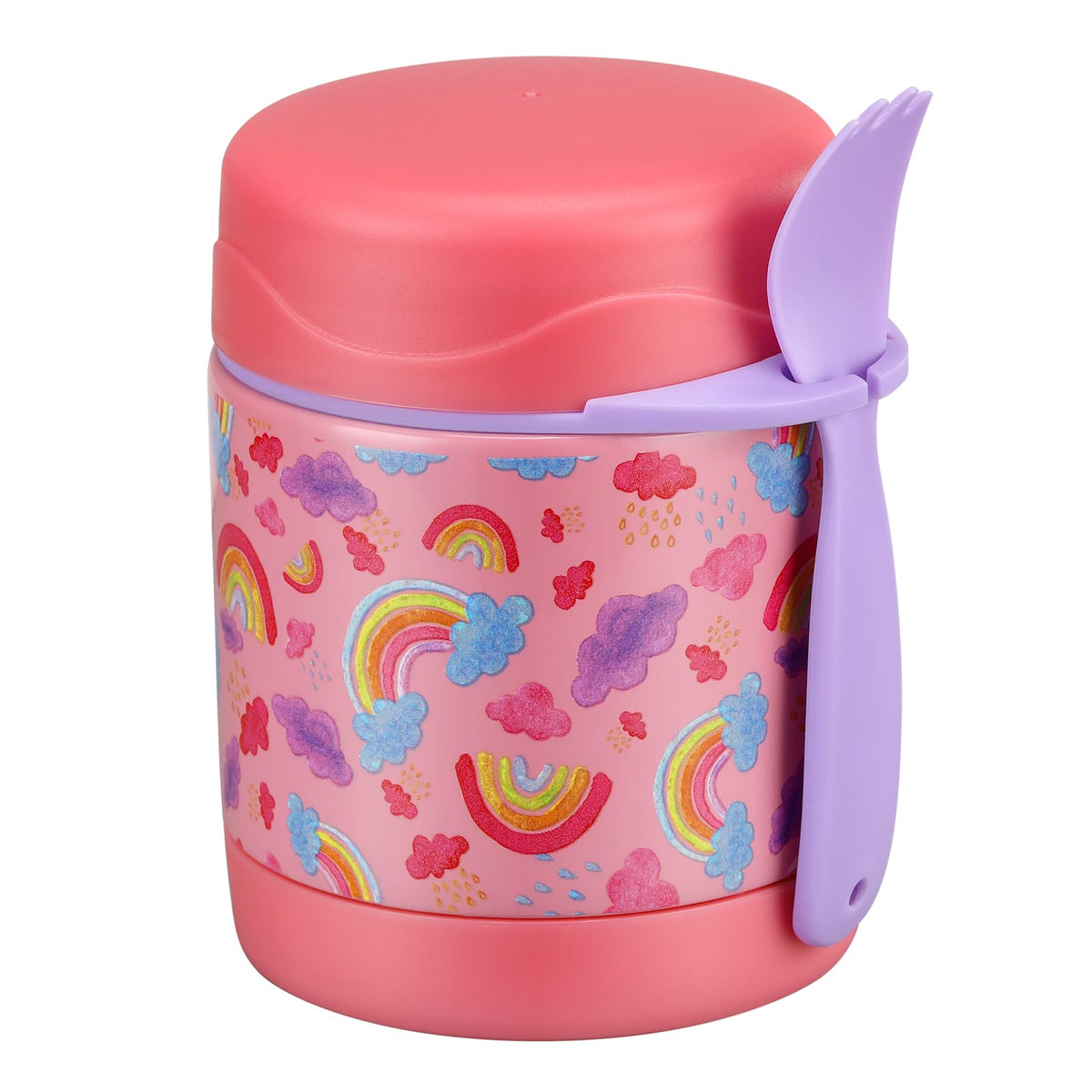 10oz Soup Thermo for Hot Food Kids Insulated Food Jar,Thermo Hot Food Lunch Container, Width Mouth Stainless Steel Lunch Box for Kids with Spoon (Black)