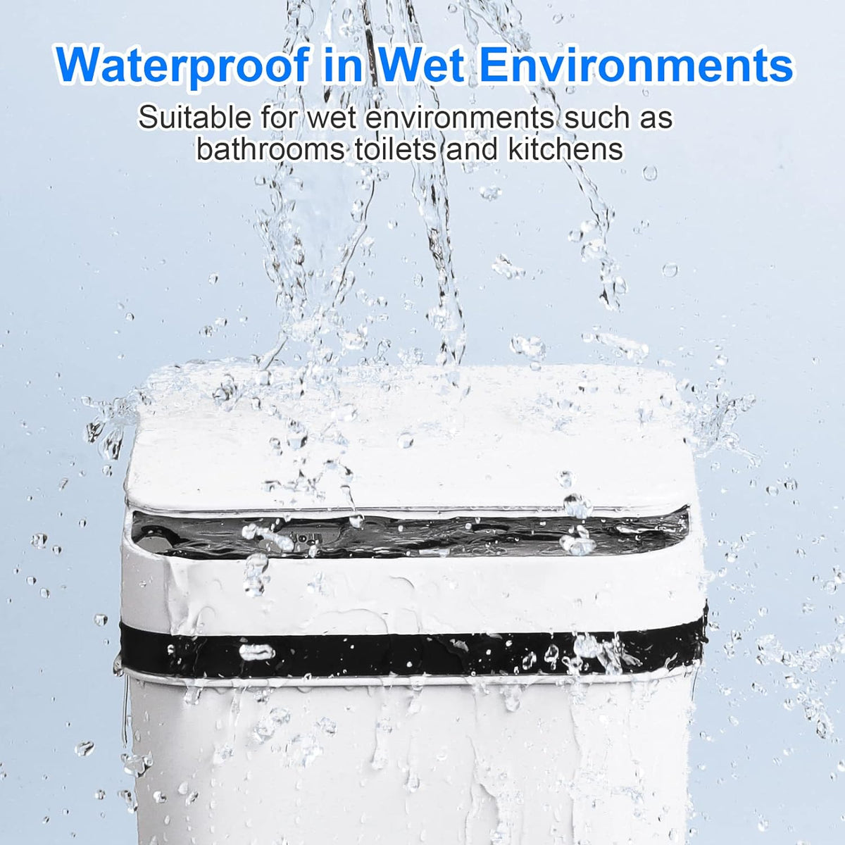 Anborry Bathroom Smart Touchless Trash Can 2.2 Gallon Automatic Motion Sensor Rubbish Can with Lid Electric Narrow Small Garbage Bin for Kitchen, Office, Living Room, Toilet, Bedroom, RV