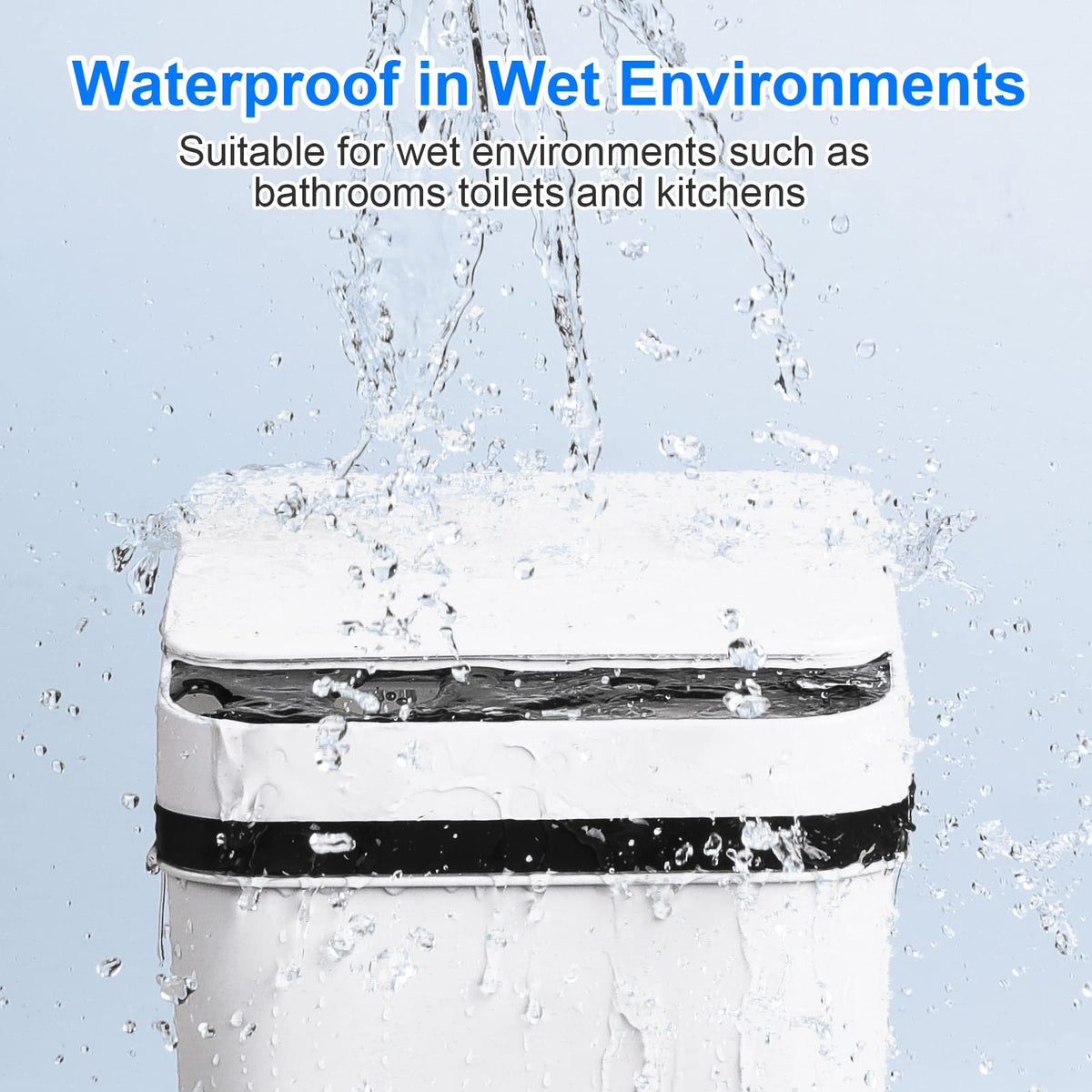 Anborry Bathroom Smart Touchless Trash Can 2.2 Gallon Automatic Motion Sensor Rubbish Can with Lid Electric Narrow Small Garbage Bin for Kitchen, Office, Living Room, Toilet, Bedroom, RV