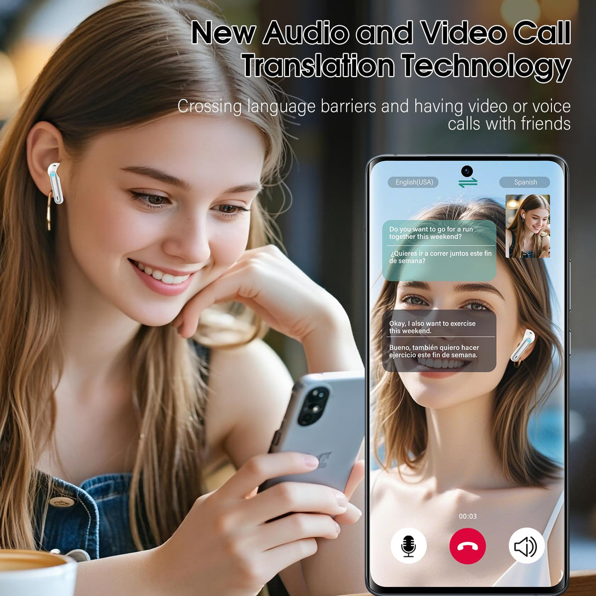 Real Time AI Translation Earbuds 165 Languages 6 Modes No Subscription