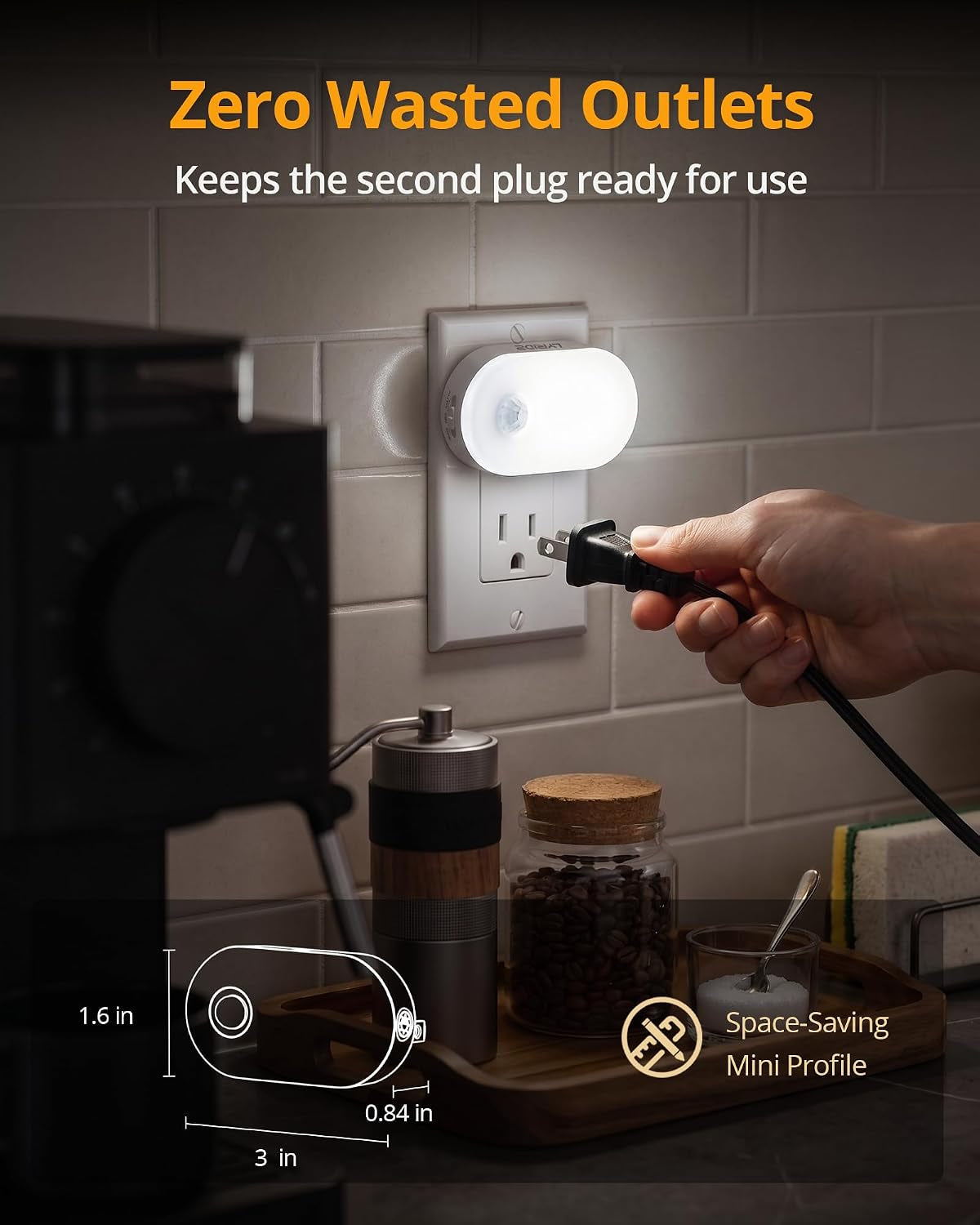 120 Lumens Ultra Bright Plug-In Motion Sensor Night Light, 4-Pack