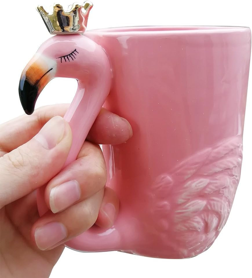 Cute Pink Flamingo Gifts for Women Coffee Mug Unique Ceramic Animal Cups