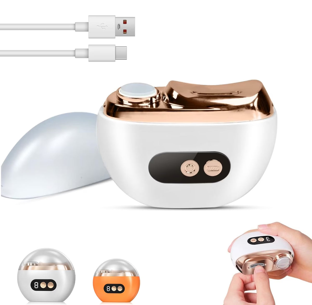 Multi-Functional Electric Nail Trimmer, 2025 Upgraded 2 in 1 Electric Polishing Automatic Nail Clippers, Electric Nail Clipper with 3 Speed Levels, Safe and Convenient Nail Trimmer (White)
