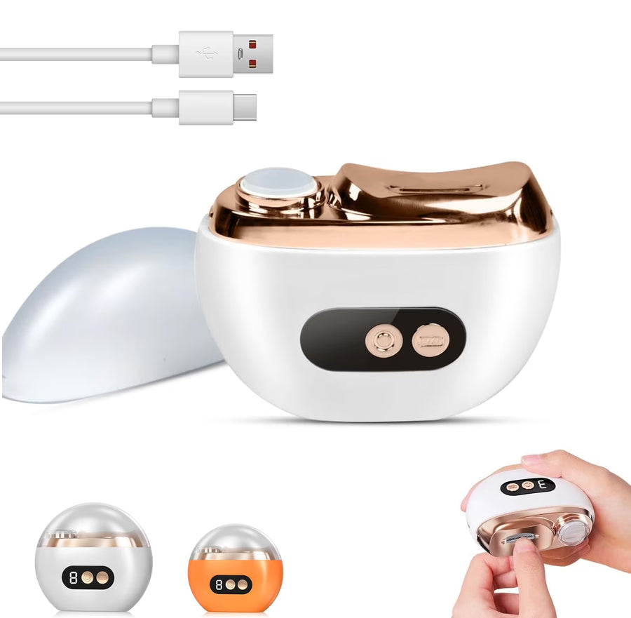Multi-Functional Electric Nail Trimmer, 2025 Upgraded 2 in 1 Electric Polishing Automatic Nail Clippers, Electric Nail Clipper with 3 Speed Levels, Safe and Convenient Nail Trimmer (White)
