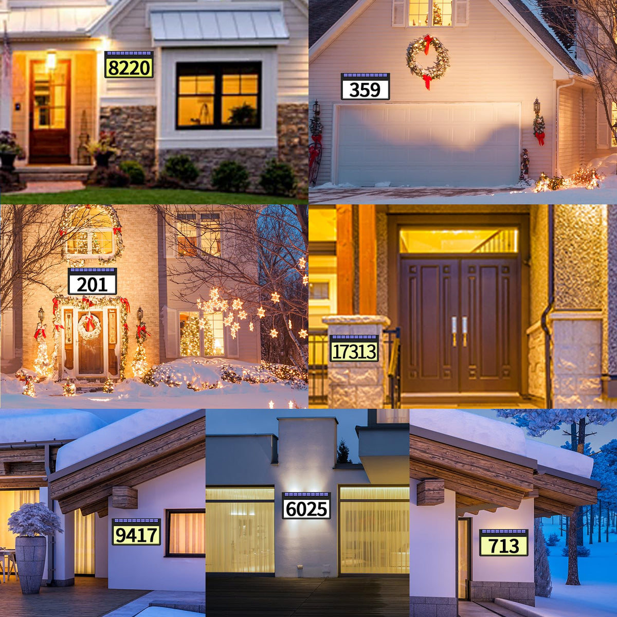 11.8 Inch Solar Powered Address Sign, Larger Size House Number Plaque