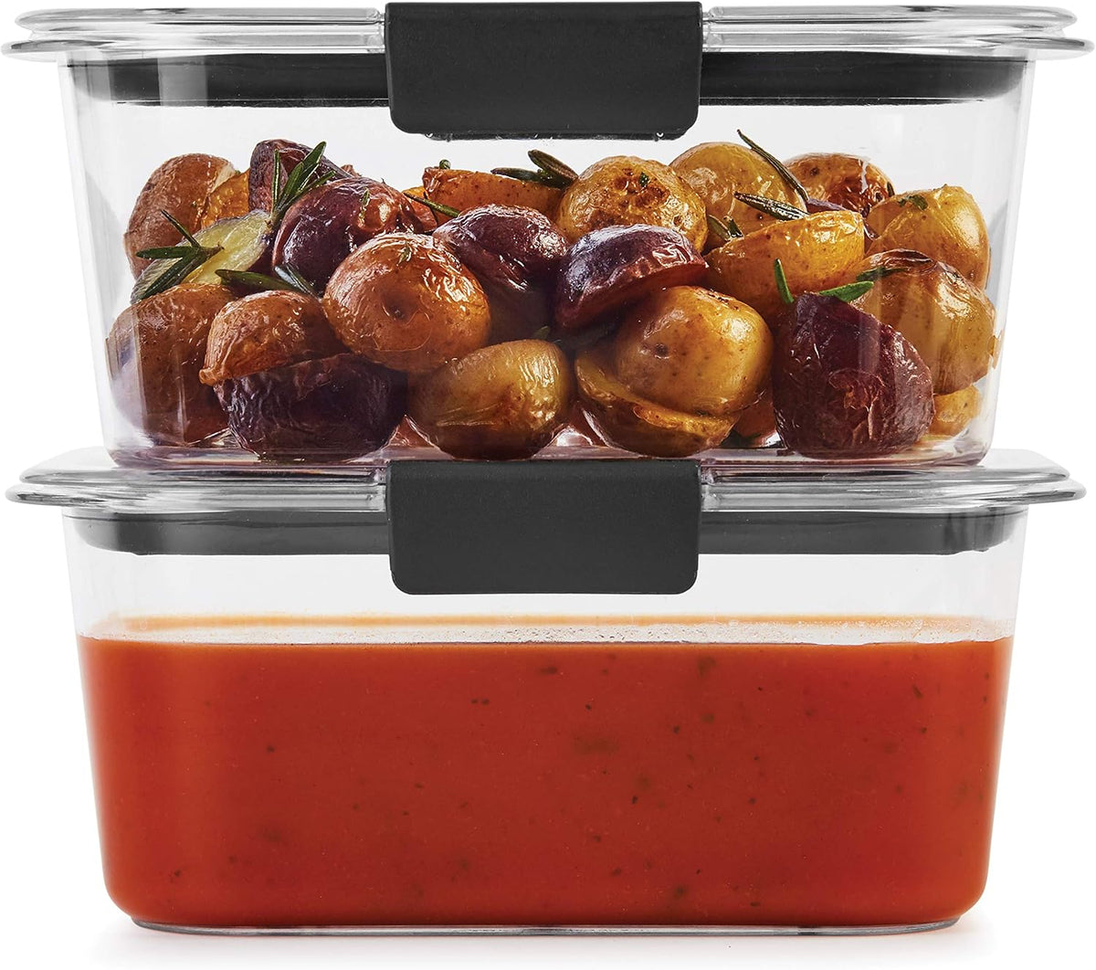Rubbermaid Brilliance Tritan Plastic Food Storage Containers BPA Free Airtight Lids Ideal for Lunch Meal Prep & Leftovers Set of 5 (3.2 Cup)