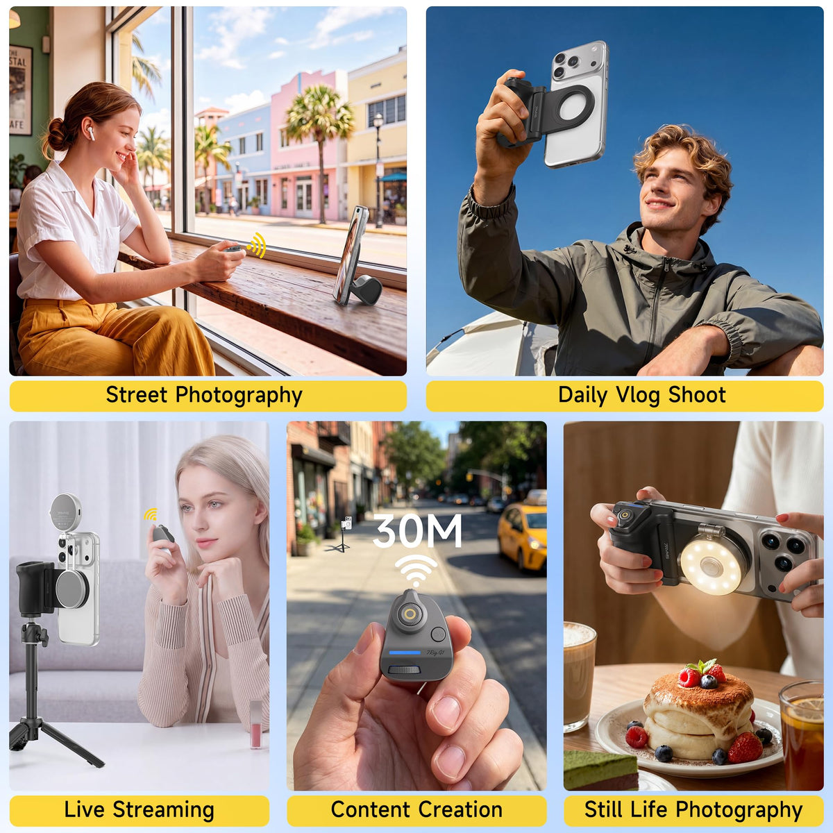7RYMS 7RIG G1 Magnetic Phone Camera Grip for iPhone Android-Wireless Remote