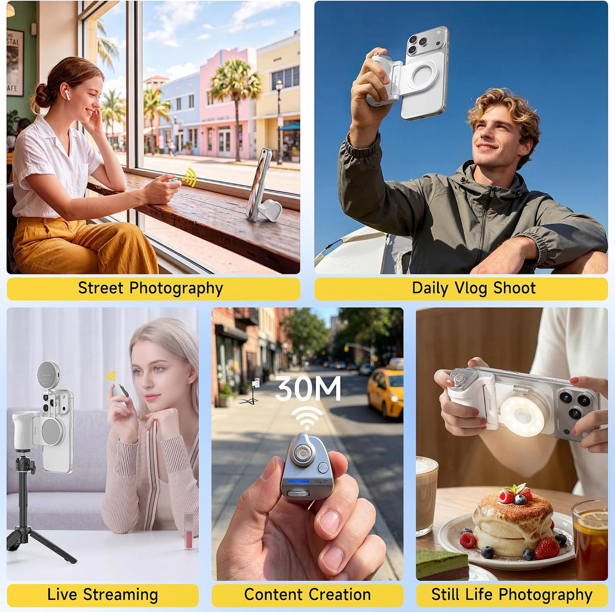 7RYMS 7RIG G1 Magnetic Phone Camera Grip for iPhone Android-Wireless Remote
