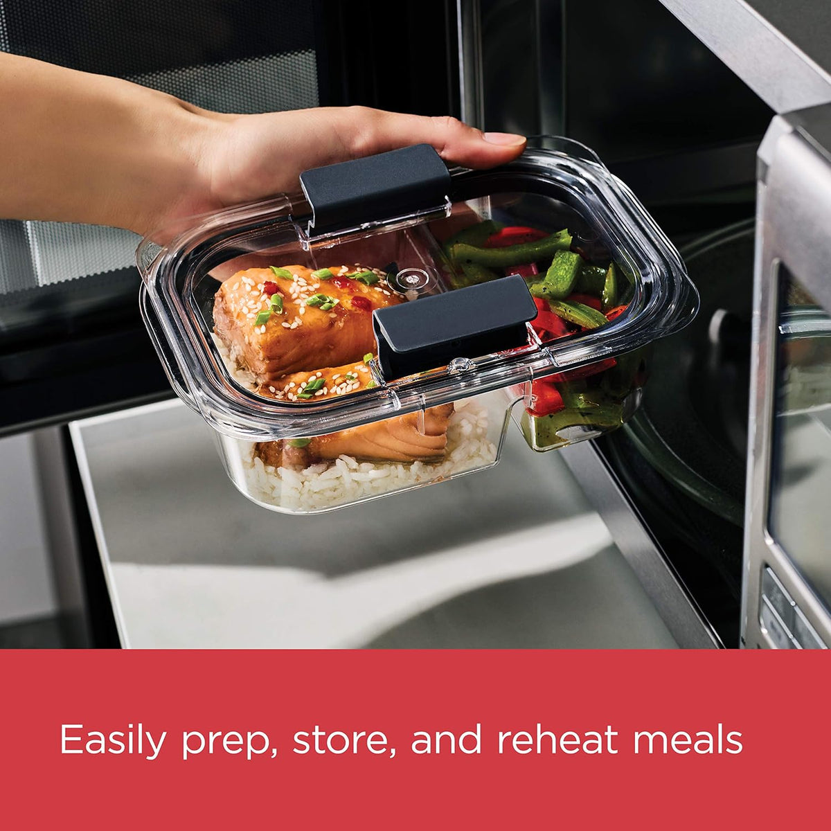 Rubbermaid Brilliance Tritan Plastic Food Storage Containers BPA Free Airtight Lids Ideal for Lunch Meal Prep & Leftovers Set of 5 (3.2 Cup)