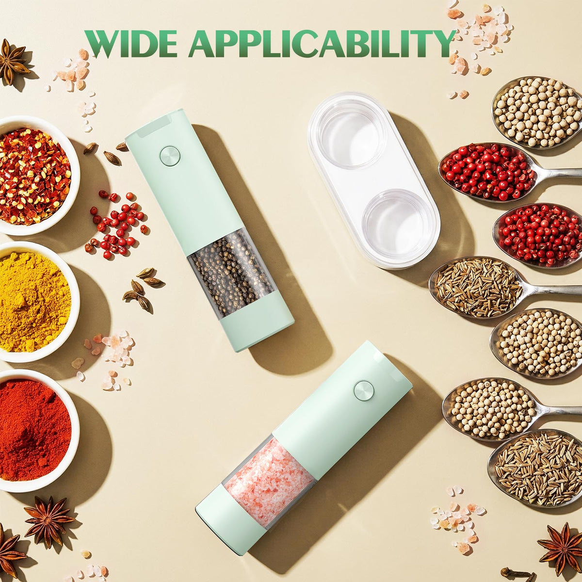 Electric Salt and Pepper Grinder Set Automatic Battery Pepper Mill Shakers Adjustable Coarseness Upgraded Larger Capacity with Led Home and Kitchen Appliances White Elephant Gifts for Women Men
