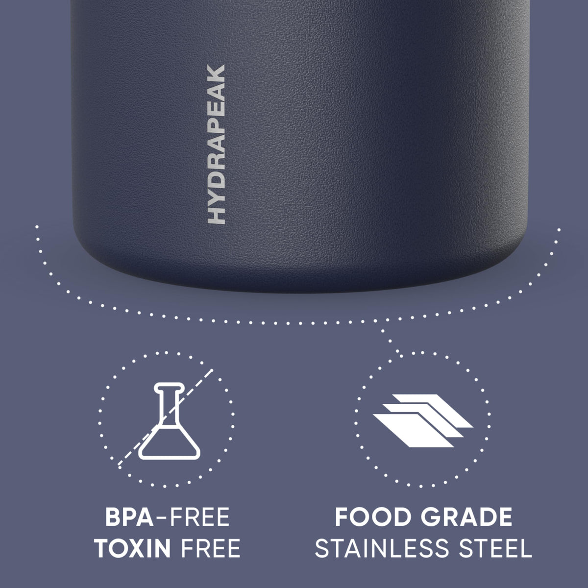 Hydrapeak 25oz Stainless Steel Vacuum Insulated Food Jar for Hot Food and Cold Food, Wide Mouth Leak-Proof Soup Jar for Adults, 10 Hours Hot and 16 Hours Cold (Black)