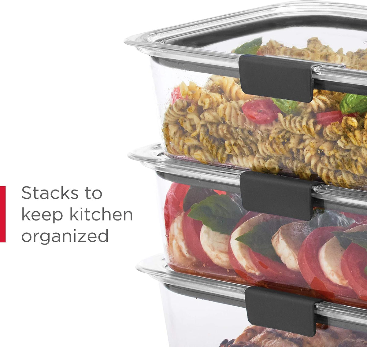Rubbermaid Brilliance Tritan Plastic Food Storage Containers BPA Free Airtight Lids Ideal for Lunch Meal Prep & Leftovers Set of 5 (3.2 Cup)
