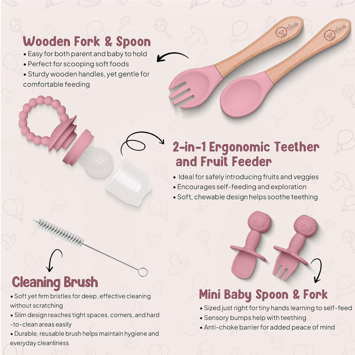 ™Baby Weaning Set, 15 Pcs Silicone Baby Feeding Set