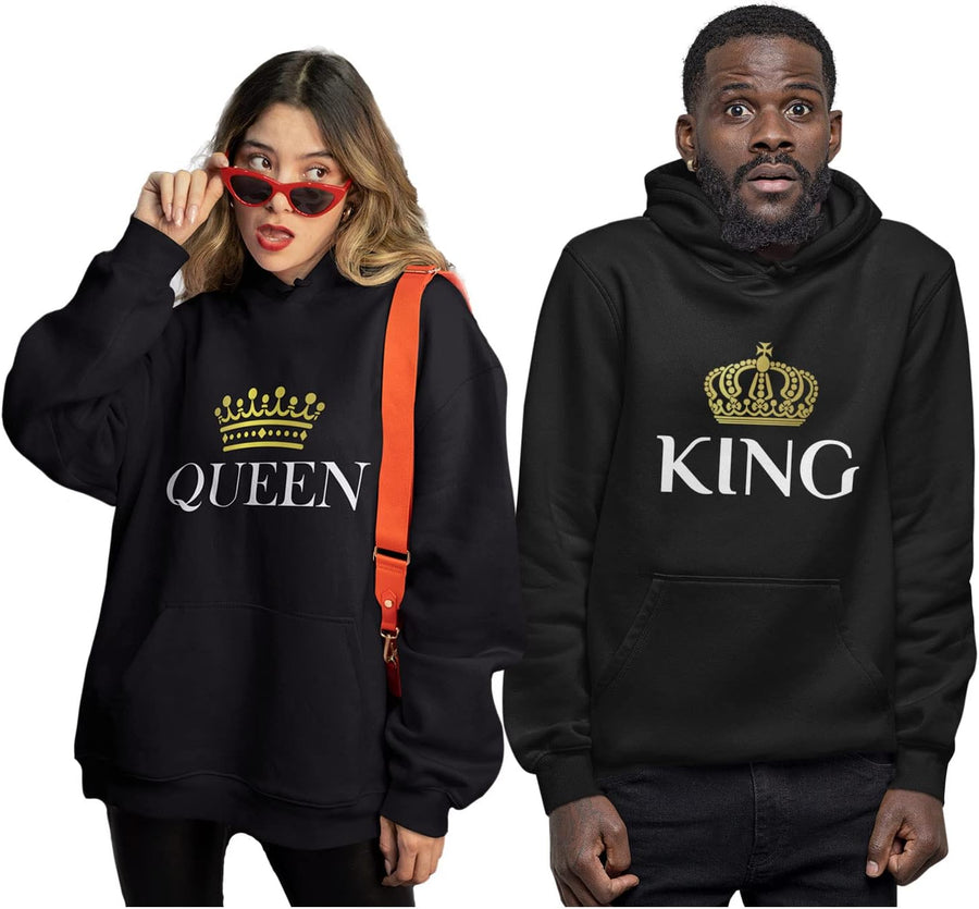 King Queen Matching Couple Hoodie Set His Hers Valentine'S Day